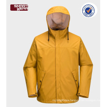 High quality outdoor waterproof windproof PU yellow raincoat